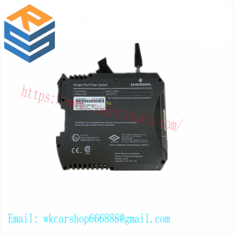 EMERSON KJ1710X1-BA1: Single Port Fiber Switch for Industrial Control Systems