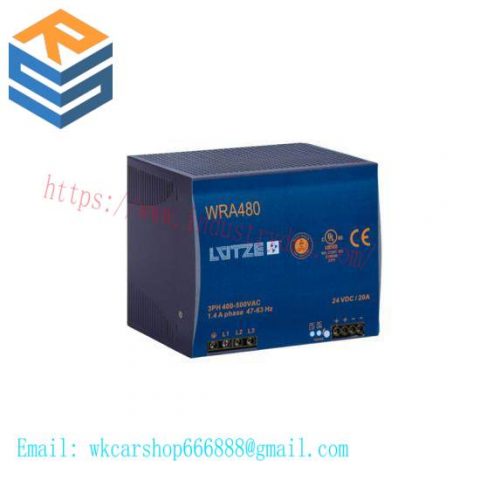 Lutze WRA480-24 Industrial Power Supply, Compact, High-Efficiency, DC Supply